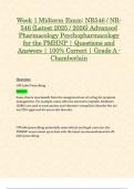 Week 1 Midterm Exam: NR546 / NR-546 (Latest 2025 / 2026) Advanced Pharmacology Psychopharmacology for the PMHNP | Questions and Answers | 100% Correct | Grade A - Chamberlain