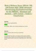 Week 2 Midterm Exam: NR546 / NR-546 (Latest 2025 / 2026) Advanced Pharmacology Psychopharmacology for the PMHNP | Questions and Answers | 100% Correct | Grade A - Chamberlain