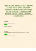 Week 6 Final Exam: NR546 / NR-546 (Latest 2025 / 2026) Advanced Pharmacology Psychopharmacology for the PMHNP | Questions and Answers | 100% Correct | Grade A - Chamberlain