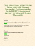 Week 8 Final Exam: NR546 / NR-546 (Latest 2025 / 2026) Advanced Pharmacology Psychopharmacology for the PMHNP | Questions and Answers | 100% Correct | Grade A - Chamberlain