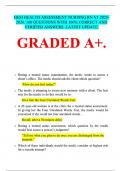 HESI HEALTH ASSESSMENT NURSING RN V1 2025-2026. 100 QUESTIONS WITH 100% CORRECT AND VERIFIED ANSWERS. LATEST UPDATE.  GRADED A+.