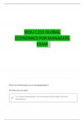 C 211 Global Economics for Managers WGU Pre Assessment and Retake Sections if you failed the OA.  questions with correct answers