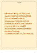 Nr546/nr546 Week 4 midterm exam: newest update 2025-2026 advance pharmacology| psychopharmacology for the psychiatric-mental health nurse practitioner with all 250 questions and correct detailed answers (verified answers)|graded a+|chamberlain