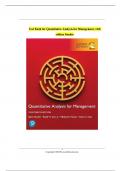 Test Bank for Quantitative Analysis for Management, 14th edition By Render All Chapters ||Complete Study  Guide A+.