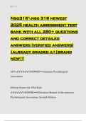 Nsg316nsg 316 newest 2025 health assessment test bank with all 280+ questions and correct detailed answers (verified answers) |already graded a+|brand new!!!