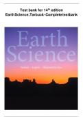 Test bank 14th edition  for Earth Science,Tarbuck Complete 