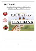 Test Bank for Campbell Biology: Concepts & Connections, 10th Edition (Taylor), Chapter 1 - 38 > Download as a Pdf File < UPDATED