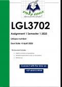 LGL3702 Assignment 1 (QUALITY ANSWERS) Semester 1 2025