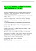 BIOD 151 Module 3 Exam Questions and Answers All Correct 