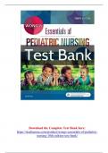 Wong's Essentials of Pediatric Nursing 10th Edition by Marilyn J. Hockenberry Test Bank 2025