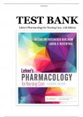 Lehne's Pharmacology for Nursing Care, 11th Edition Test Bank All Chapters (1-112) | A+ ULTIMATE GUIDE