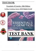 Test Bank for Essentials of Genetics, 10th Edition (Klug), Chapter 1 - 21 > Download as a Pdf File <