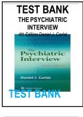 Test Bank For The Psychiatric Interview 4th Edition by Daniel J. Carlat 9781496327710 Chapter 1-34 Complete Guide.