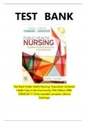 Test Bank Public Health Nursing: Population-Centered Health Care in the Community 10th Edition  by Jeanette Lancaster, Marcia Stanhope Chapter 1-46