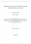 WORK-RELATED LOWER BACK PAIN AMONG PRIMARY SCHOOL  TEACHERS IN DAR ES SALAAM, TANZANIA  CRESE DAMAS NILAHI