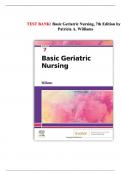 TEST BANK: Basic Geriatric Nursing, 7th Edition by Patricia A. Williams ||  Chapter 1-20 || Updated 2025