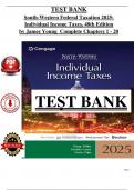 Test Bank for South-Western Federal Taxation 2025: Individual Income Taxes 48e by (Young) (All Chapters 1 to 20 Covered) > Pdf File