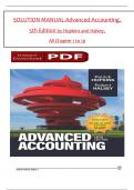 Solution Manual - Advanced Accounting, 5th Edition by Hopkins and Halsey All 1-19 Chapters Covered ,Latest Edition