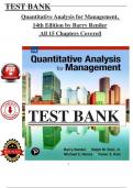 Test Bank - Quantitative Analysis for Management, 14th Edition by (Render) (All Chapters 1 to 15 Covered) > Pdf File