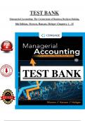 Test Bank for Managerial Accounting: The Cornerstone of Business Decision Making, 8th Edition by (Mowen) (All Chapters 1 to 15 Covered) > Pdf File