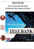 Test Bank for Survey of Accounting, 7th Edition (Edmonds) (All Chapters 1 to 16 Covered) > Pdf File