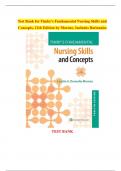  TEST BANK for Timby's Fundamental Nursing Skills and Concepts, 12th Edition by Loretta A Donnelly-Moreno, Verified Chapters 1 - 38