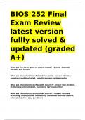 BIOS 252 Final Exam Review latest version fullly solved & updated (graded A+).