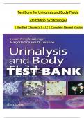 Test Bank Complete_ Urinalysis and Body Fluids 7th Edition, (2020) by Susan King Strasinger & Marjorie Schaub Di Lorenzo All Chapters 1-17| Latest Documents| Verified