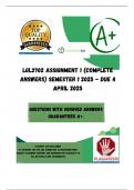 LGL3702 Assignment 1 (COMPLETE ANSWERS) Semester 1 2025 - DUE 4 April 2025; 100% TRUSTED Complete, trusted solutions and explanations. 