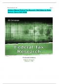 Solution Manual Federal Tax Research 13th Edition by Roby Sawyers, Steven Gill (2024)