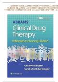 ABRAM’S CLINICAL DRUG THERAPY RATIONALES FOR NURSING PRACTICE 13th EDITION GERALYN FRANDSEN’S TESTBANK/COMPLETE GUIDE /ALL CHAPTERS 1-61