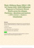 Week 3 & 4 Midterm Exam: NR547 / NR-547 (Latest Update 2025 / 2026 STUDY BUNDLE WITH COMPLETE SOLUTIONS) Differential Diagnosis in Psychiatric-Mental Health across the Lifespan Practicum | Questions and Answers | 100% Correct | Grade A - Chamberlain