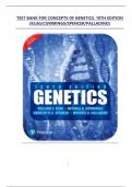 TEST BANK FOR CONCEPTS OF GENETICS, 10TH EDITION  (KLUG/CUMMINGS/SPENCER/PALLADINO)