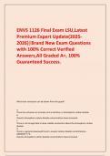 ENVS 1126 Final Exam LSU,Latest Premium Expert Update(2025-2026)|Brand New Exam Questions with 100% Correct Verified Answers,All Graded A+, 100% Guaranteed Success.