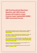      ASD Final Exam,Brand New Exam Questions with 100% Correct Answers,All Graded A+,Latest Premium Expert Update(2025-2026)| 100% Guaranteed Success.