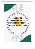 LGL3702 Assignment 1 Semester 1 2025 - Due 14 April 2025