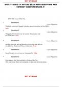 WST 371 QUIZ 1-4 ACTUAL EXAM WITH QUESTIONS AND  CORRECT ANSWERS/GRADE A+