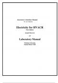 Instructor’s Solutions Manual for Electricity for HVACR 1st Edition by Joseph Moravek and Laboratory Manual Nicholas Griewahn, All Chapters