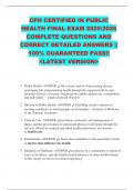 CPH CERTIFIED IN PUBLIC  HEALTH FINAL EXAM 2025/2026  COMPLETE QUESTIONS AND  CORRECT DETAILED ANSWERS ||  100% GUARANTEED PASS!!  <LATEST VERSION> 