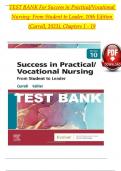 Test Bank for Success in Practical Vocational Nursing, From Student to Leader 10th Edition