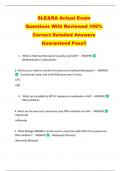 SLE&RA Actual Exam   Questions With Reviewed 100%   Correct Detailed Answers  Guaranteed Pass!! 