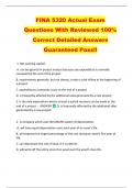 FINA 5320 Actual Exam   Questions With Reviewed 100%   Correct Detailed Answers  Guaranteed Pass!! 