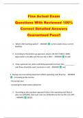 Fina Actual Exam   Questions With Reviewed 100%   Correct Detailed Answers  Guaranteed Pass!! 