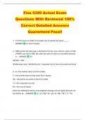 Fina 5320 Actual Exam   Questions With Reviewed 100%   Correct Detailed Answers  Guaranteed Pass!! 