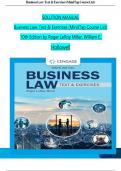 SOLUTION MANUAL Business Law: Text & Exercises (MindTap Course List) 10th Edition by Roger LeRoy Miller, William E. Hollowell