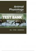 ANIMAL PHYSIOLOGY 4TH EDITION TEST BANK BY HILLS, WYSE, ANDERSON