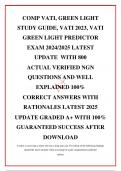 COMP VATI, GREEN LIGHT STUDY GUIDE, VATI 2023, VATI GREEN LIGHT PREDICTOR  EXAM 2024/2025 LATEST  UPDATE  WITH 800 ACTUAL VERIFIED NGN QUESTIONS AND WELL EXPLAINED 100% CORRECT ANSWERS WITH RATIONALES LATEST 2025 UPDATE GRADED A+ WITH 100% GUARANTEED SUCC