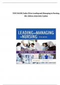 TEST BANK Yoder-Wise: Leading and Managing in Nursing, 8th  Edition 2024/2025 Update