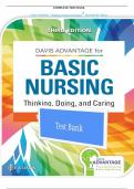 Test Bank for Davis Advantage for Basic Nursing: Thinking, Doing, and Caring: Thinking, Doing, and Caring 3rd  Edition by Leslie S. Treas, Karen L. Barnett, Mable H. Smith | All chapters covered