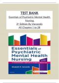 TEST BANK for  Essentials of Psychiatric Mental Health Nursing 3rd Edition By Varcarolis All Chapters 1 to 28 Complete GRADED A+